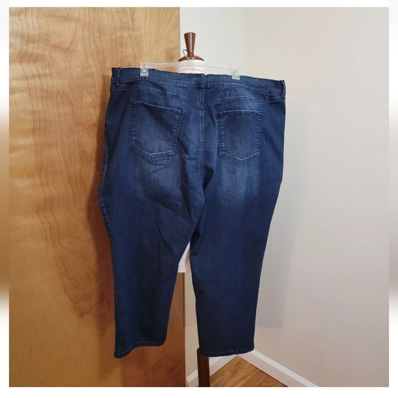 Terra & Sky Jeans, Women's 26 W PETITE Blue stretch Denim Straight leg High Rise - Picture 2 of 12